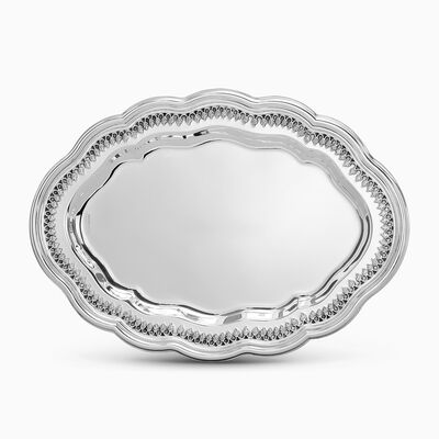 FILIGREE OVAL PLATE CURVED STERLING SILVER 
