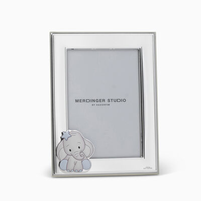 Colored Elephant Frame Silver-Plated 