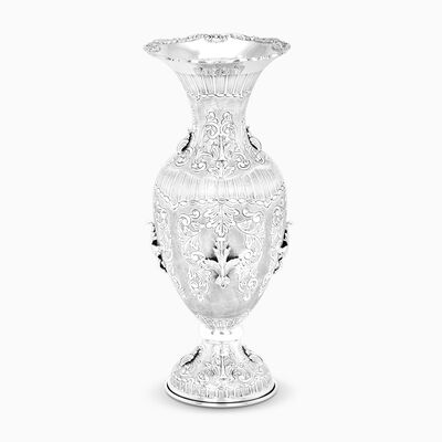 Bolt Decorated Vase Medium Sterling Silver 
