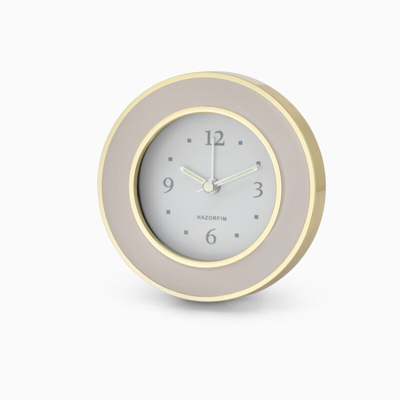 Pink and Gold Enamel Round Clock 