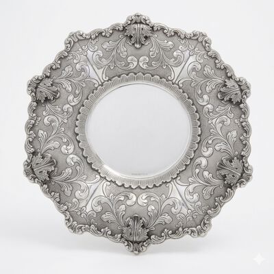 Gona Medium Eliyahu Pesach Plate Sterling Silver 