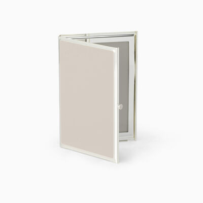 Pink and Silver Enamel Double Frame Silver-Plated