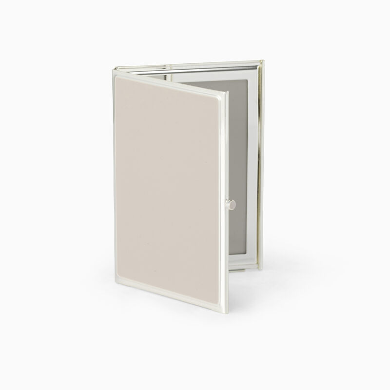 Pink and Silver Enamel Double Frame Silver-Plated