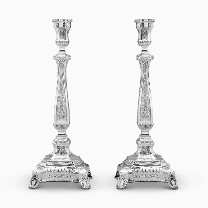 ANCONA CANDLESTICKS LARGE STERLING SILVER 