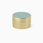 Green and Gold Enamel Round Box 