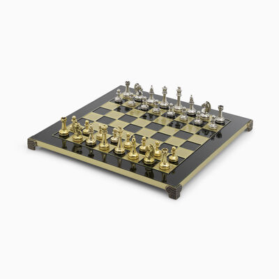 36CM GREEN METAL CHESSBOARD 