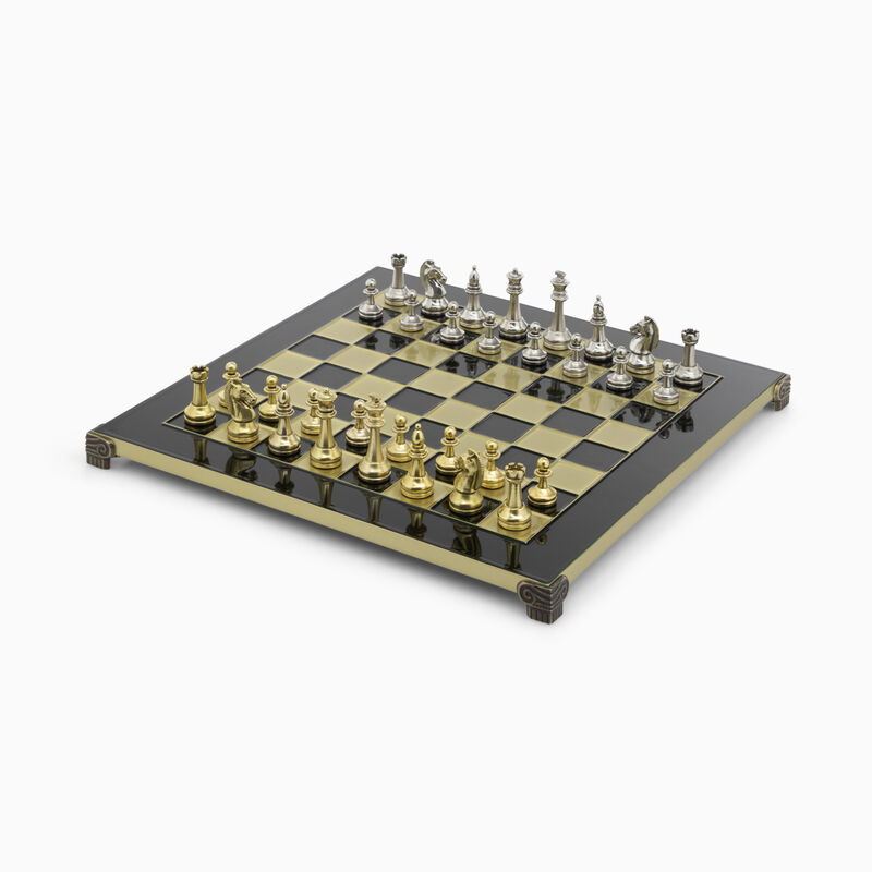 36CM GREEN METAL CHESSBOARD 