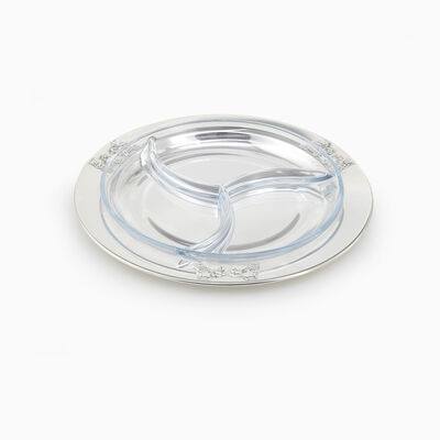 PLATED GRAPE SERV.DISH W/GLASS 