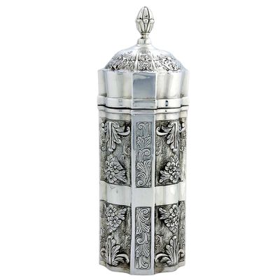 Bellagio Cobalt Decorated Megilah Case Klaf 6" 