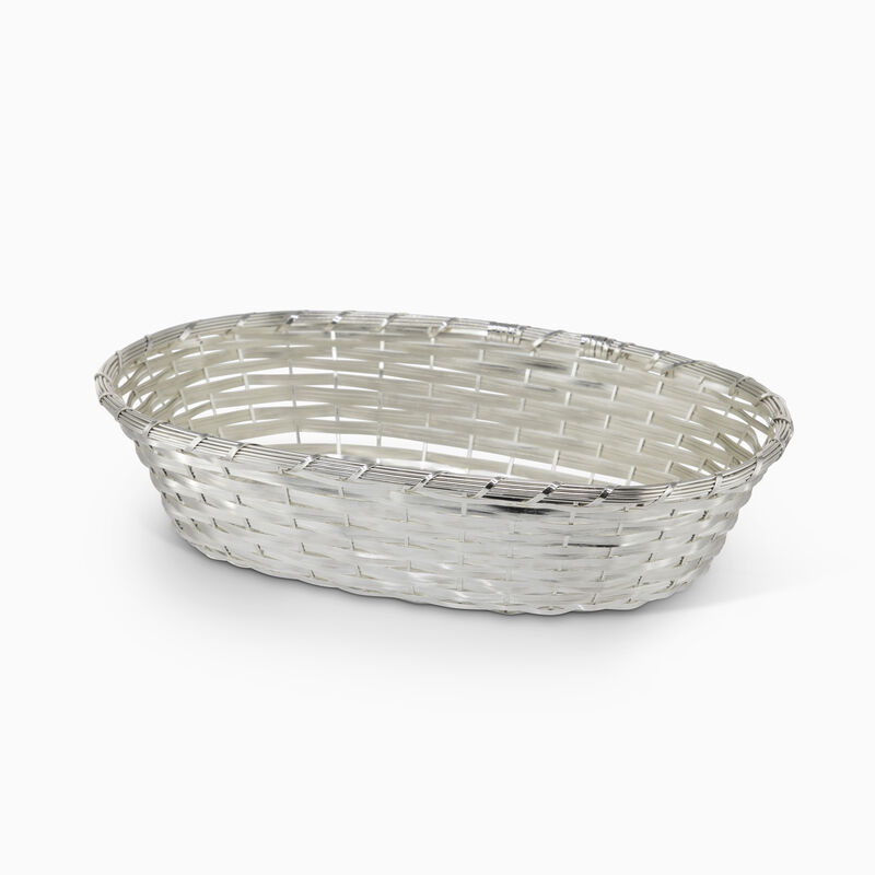 30CM OVAL BASKET SILVER PLATED
