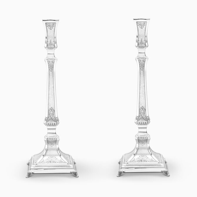 LAGUNA CANDLESTICKS DECORATED STERLING SILVER LARG