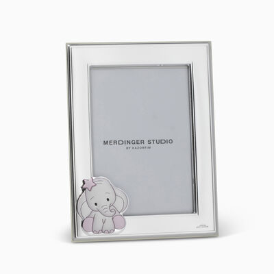 Colored Elephant Frame Silver-Plated 