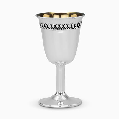 FILIGREE REVIIS KIDDUSH CUP WITH STEM STERLING SIL
