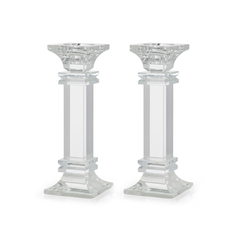 CRYSTAL CANDELSTICKS 19.5CM 