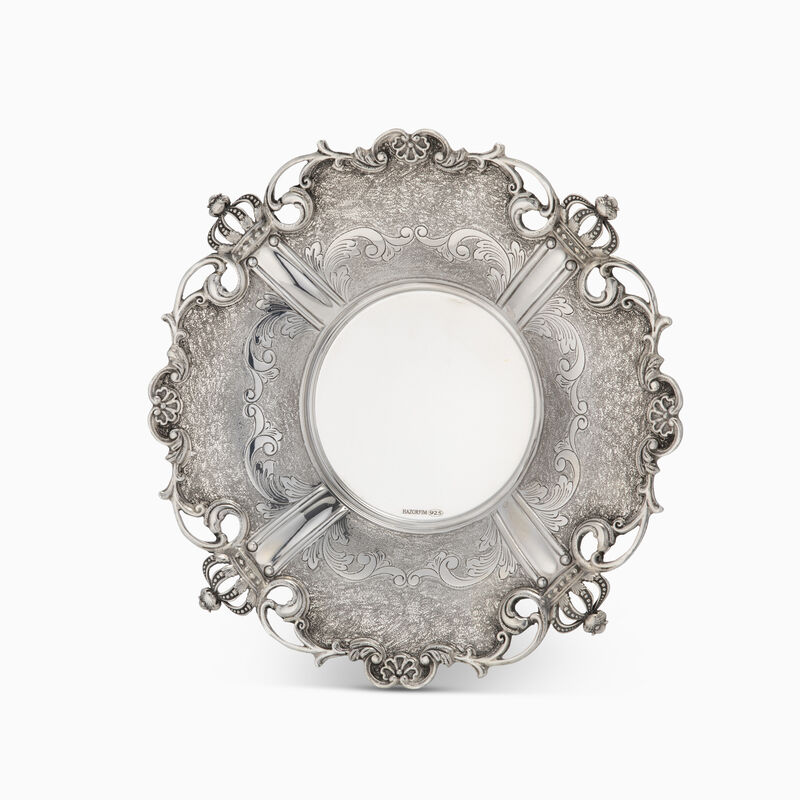 Crowns Eliyahu Pesach Plate Sterling Silver 