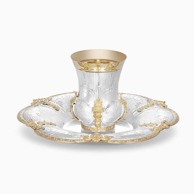 CARLOS CHOSSON KIDDUSH SET GOLD STERLING SILVER