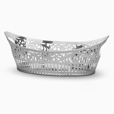 Decorated Bread Basket Cut-Out Sterling Silver 