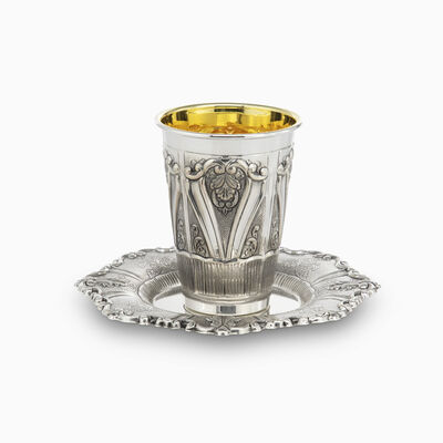 MENIFA KIDDUSH CAP AND PLATE 