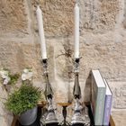 Bakio Candlesticks Smooth Sterling Silver Large 