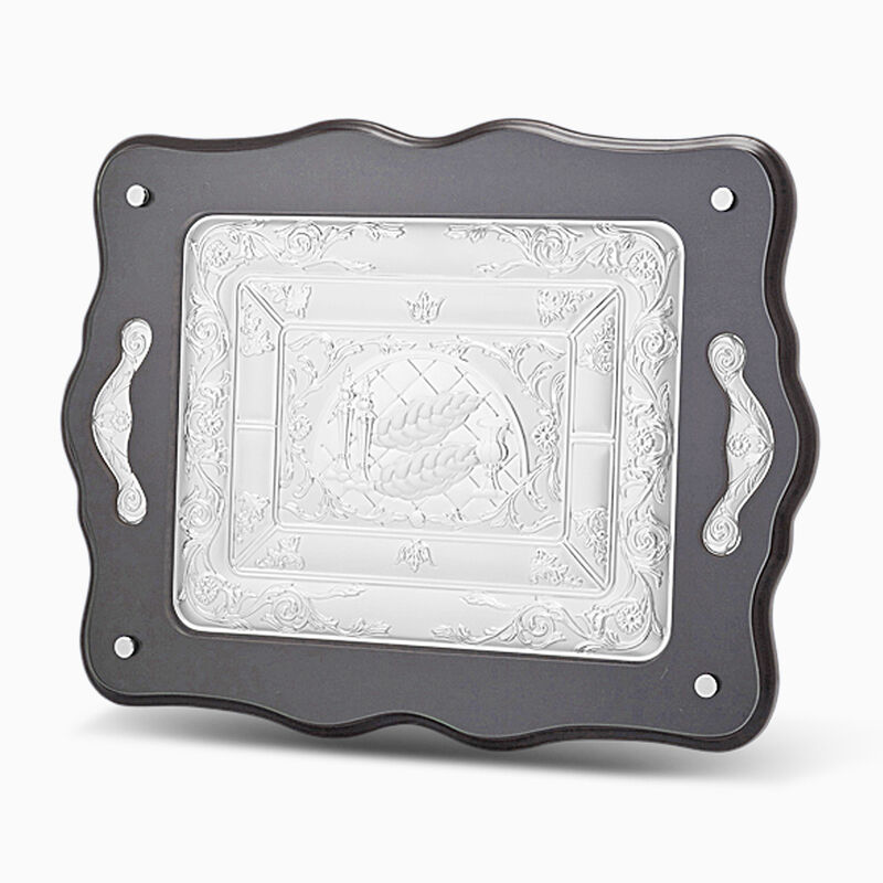 SQUARE BIG CHALLAH TRAY WITH H