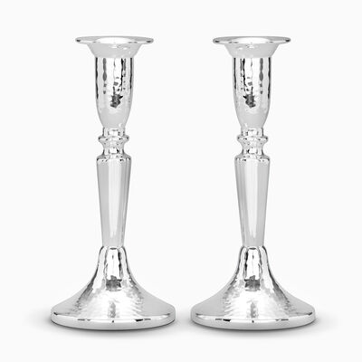 Hammered Candlesticks Travel Sterling Silver Micro