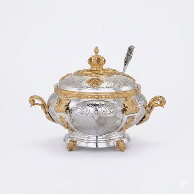CARLOS SERVING DISH W GOLD 